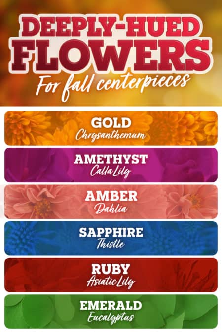 Deeply hues flowers for fall centerpieces